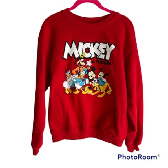 DISNEY Mickey Mouse‎ and Friends Red Ladies Casual Sweatshirt, S - Picture 1 of 4